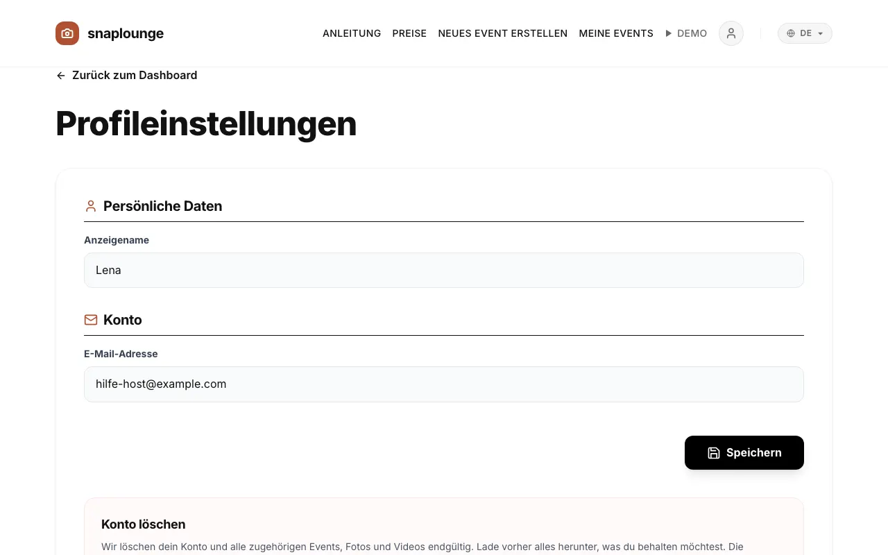 Bild aus der App: Tippe oben rechts auf das Personen-Symbol und dann auf „Profileinstellungen“.