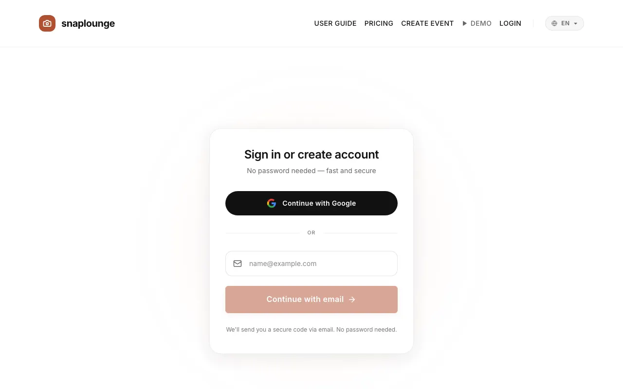 Image from the app: Tap „Login“ at the top right.